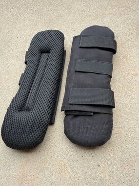 Black Padded Wrist/Ankle Support Straps - Pair belt hip pads